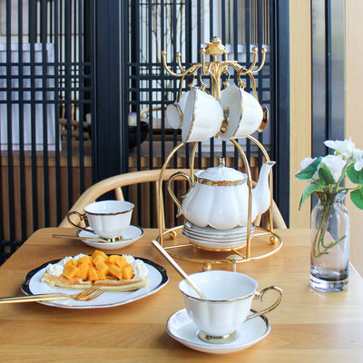 Sustainable Luxury Gold Rim Porcelain Espresso Cappuccino Turkish Coffee Tea Cup Set