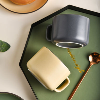Nordic Design Style Handmade Ceramic Coffee Mug And Saucer Set For Sustainable Office