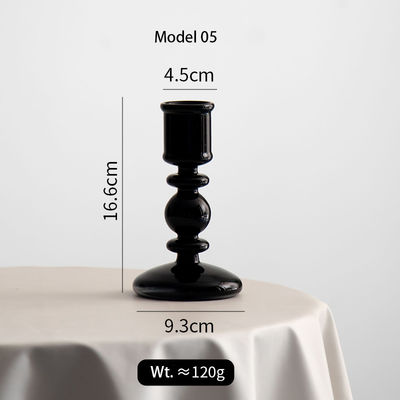 Black Ramadan Glass Candle Holder Jar Stand For Wedding Gift Desktop Decoration