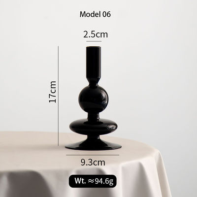 Black Ramadan Glass Candle Holder Jar Stand For Wedding Gift Desktop Decoration