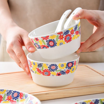 Dinnerware Sets Floral Dinner Plate Ceramic Designed With Cartoon Style