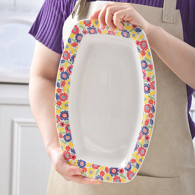 Dinnerware Sets Floral Dinner Plate Ceramic Designed With Cartoon Style