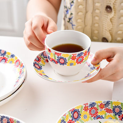 Dinnerware Sets Floral Dinner Plate Ceramic Designed With Cartoon Style