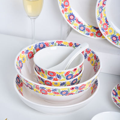 Dinnerware Sets Floral Dinner Plate Ceramic Designed With Cartoon Style