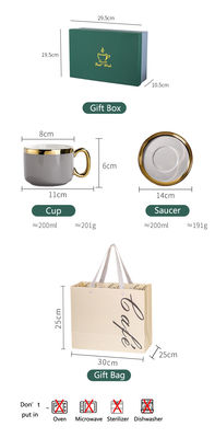 Classic Design Style Ceramic Tea Cup Set Luxury Turkish Porcelains Coffee Mug Gift Box