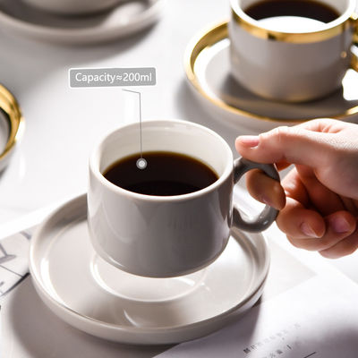 12pcs Ceramic Tea Set Of 6 Cups And Saucer For Luxury Design Style Christmas 2024 Gift