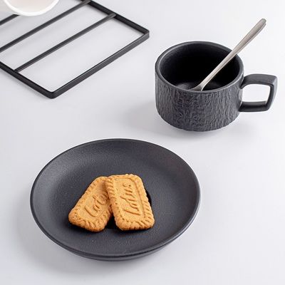 Ceramic Mug Set Vintage Porcelain Cup And Saucer Stone Texture Retro Cappuccino Cup