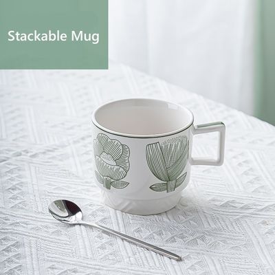 New Design Custom Funny Handpainted Flower Pattern Coffee Mug Ceramic Under Glazed Ceramic Coffee Mugs Wholesale 300ml
