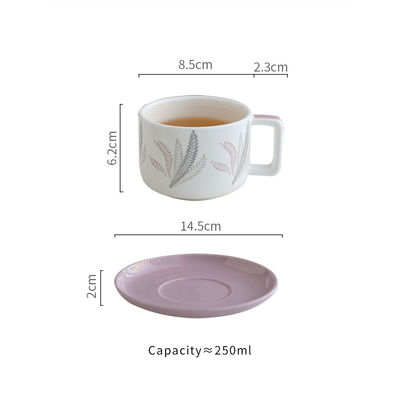 Porcelain Floral Tea Set Ceramic Tea Cups Saucers Mugs Coffee Set With 250ml Volume