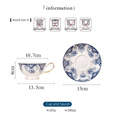 Cups Saucers Drinkware Type Blue Tea Cup And Saucer Set For Custom Porcelain Mug