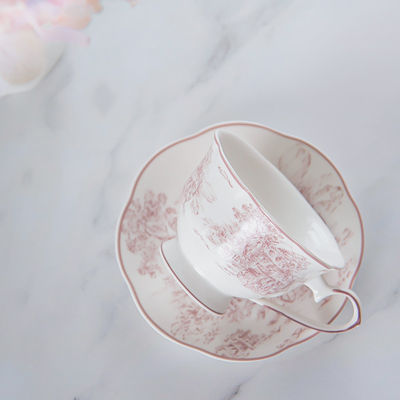 Spring Festival Ceramic Tea Cup And Saucer Set For Traditional Chinese Tea Ceremony