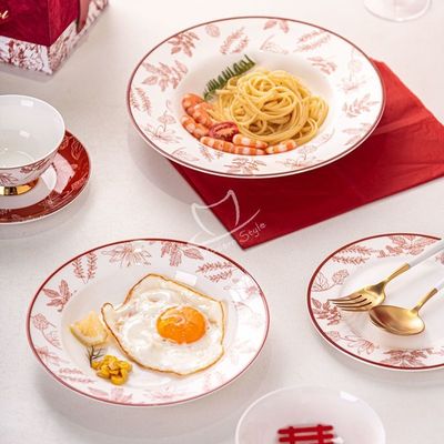 Porcelain Lunar Year Gift Tableware Perfect for Business Gifts and Christmas 2 Users