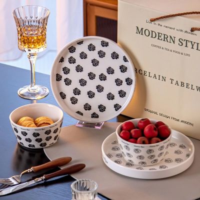 Ceramic Eid Al Fitr Dinnerware Set Porcelain Plates And Dishes Single Person Dish Set