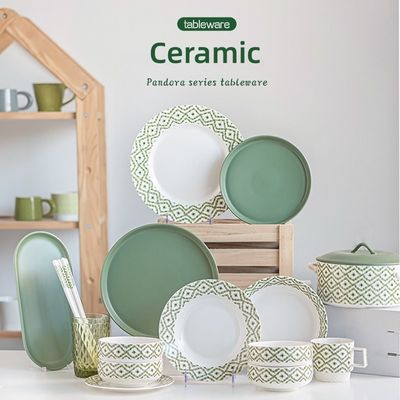Ceramic Eid Al Fitr Dinnerware Set Porcelain Plates And Dishes Single Person Dish Set