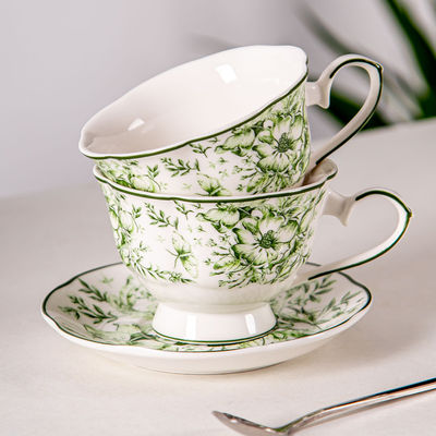 Floral Cups Porcelain Tea Cups And Saucers Set 200ml Capacity For English Afternoon Tea In Uk