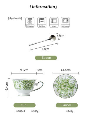 Floral Cups Porcelain Tea Cups And Saucers Set 200ml Capacity For English Afternoon Tea In Uk