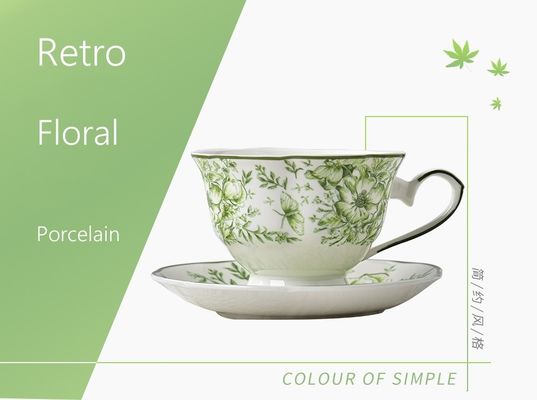 Floral Cups Porcelain Tea Cups And Saucers Set 200ml Capacity For English Afternoon Tea In Uk