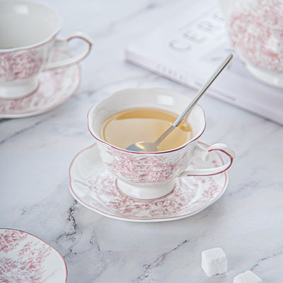 Floral Cups Porcelain Tea Cups And Saucers Set 200ml Capacity For English Afternoon Tea In Uk